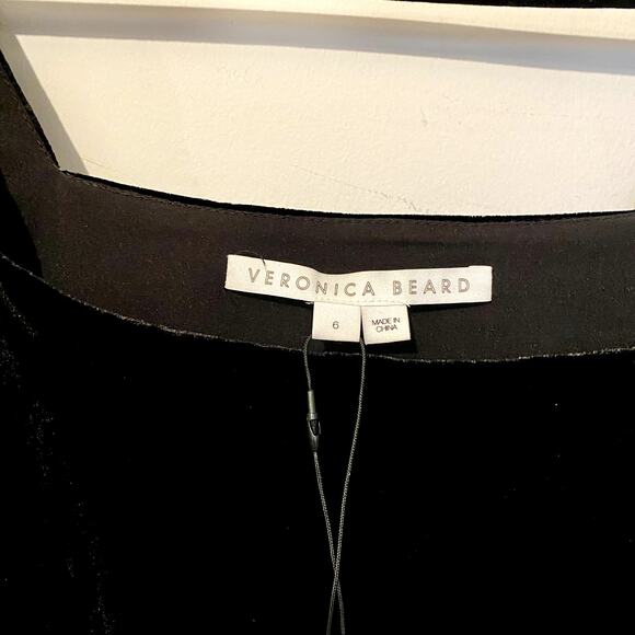 NWT Veronica Beard Toki Black Ruched Velvet Mini Dress Long Sleeve LBD sz 6 - Picture 4 of 11